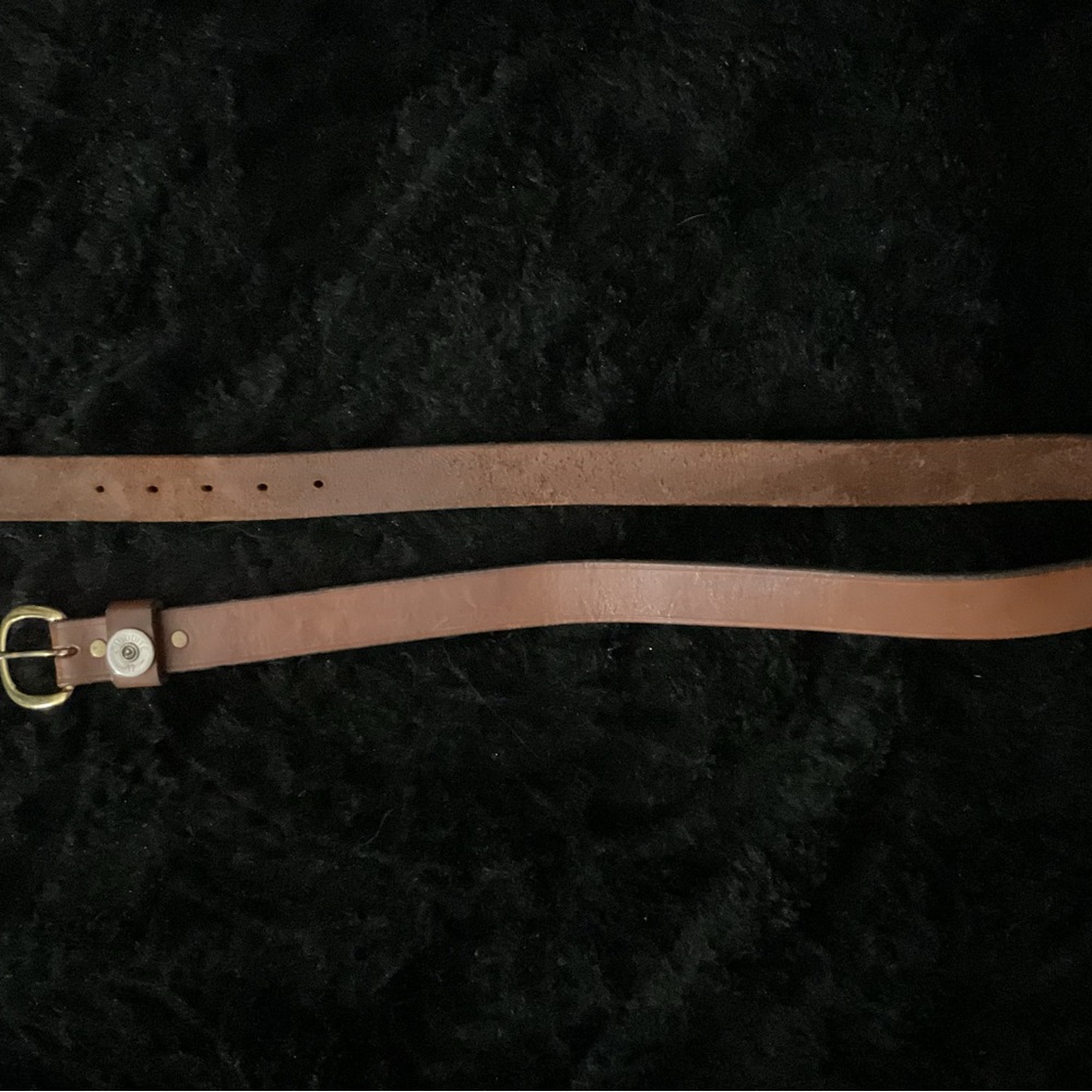 Tory Brown Leather Belt with Gold Buckle